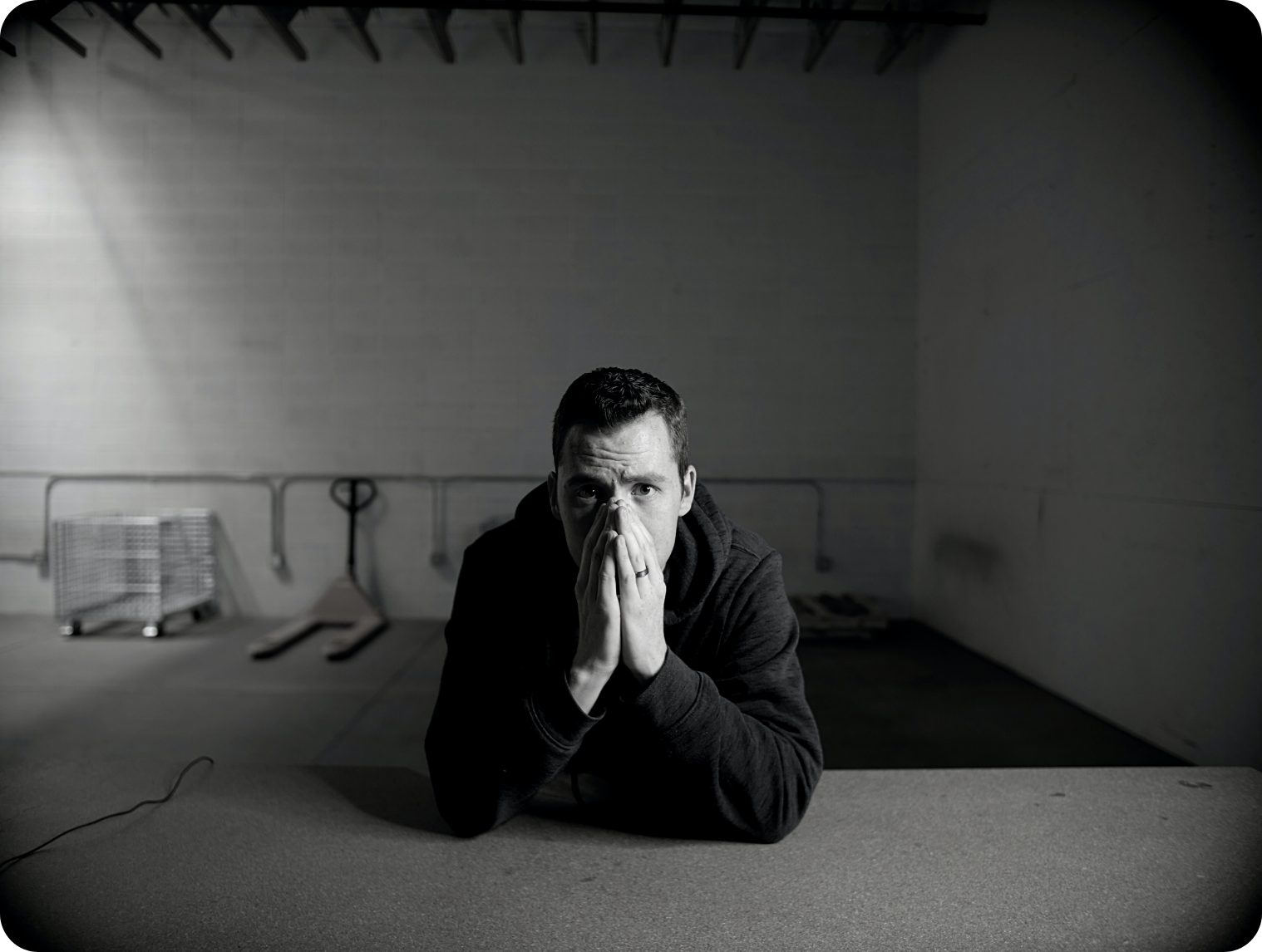 Man at work worried about his job performance